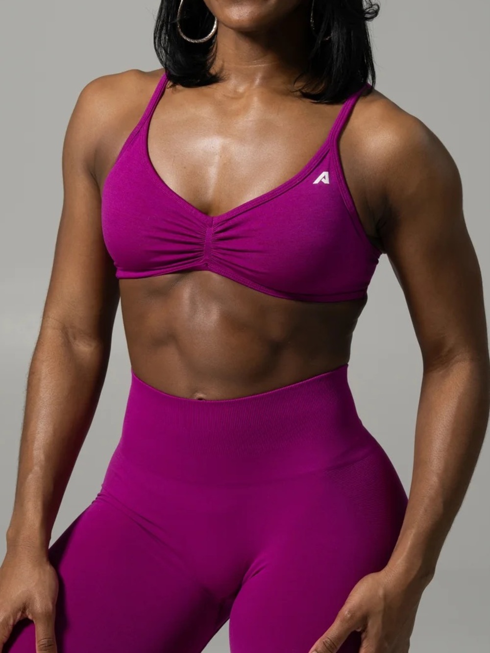 Alphalete Sandy Bra Dark Fuchsia
